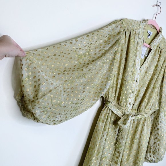 SOLD -  nwt river island green metallic garden party dress - size 12 - Picture 3 of 6